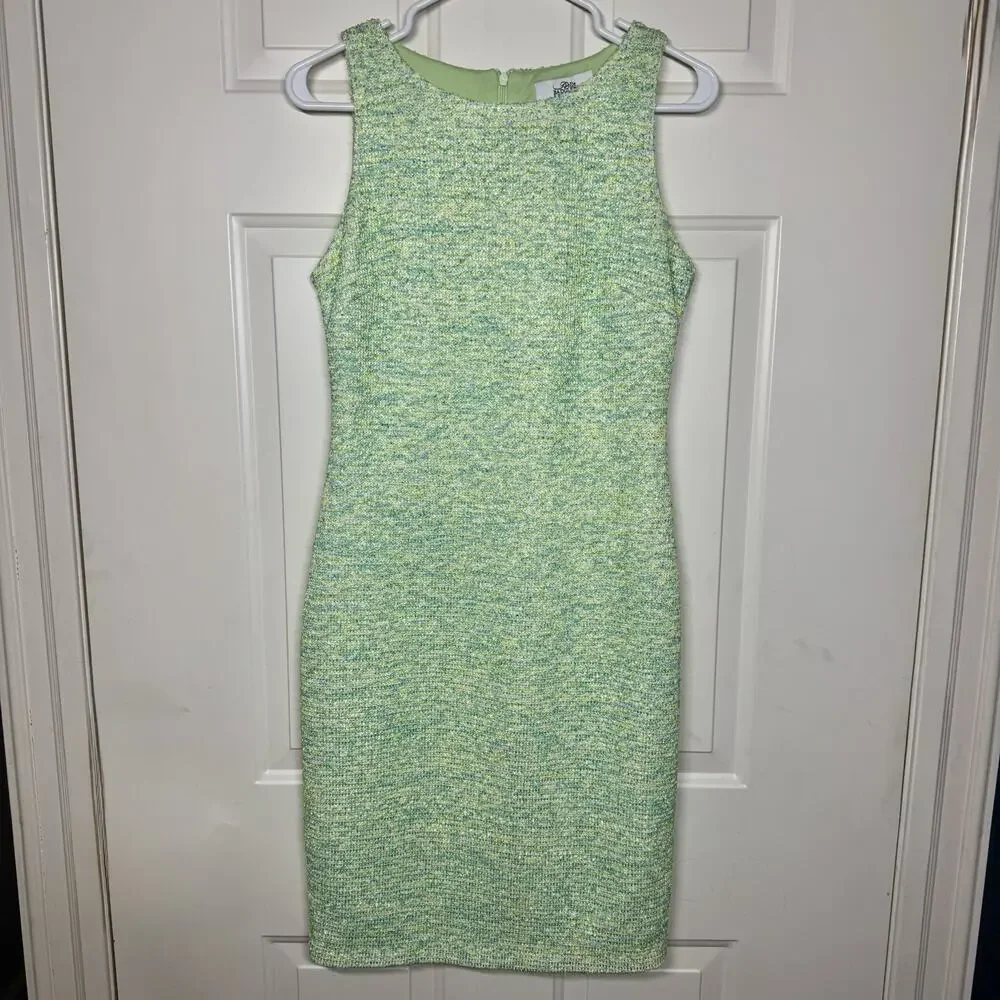 Badgley Mischka Jewel Sheath Cocktail Dress 6 Stretch Knee Length Sleeveless - Picture 1 of 9